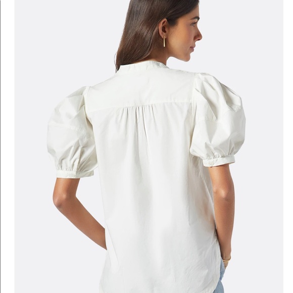 Joie ivory puff sleeve blouse - Picture 5 of 6